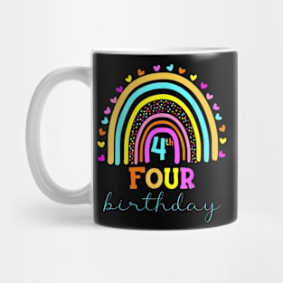 4 Years Old Rainbow 4Th Birthday Mug